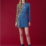 Diane Von Furstenberg  Color Block Silk Leopard Print Belmont Long Sleeve Dress Photo 1