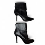 Ralph Lauren  Leola Cuffed Black Leather Pointy Toe Bootie Stiletto Size 8.5 Photo 2