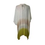 Vince Camuto OSFM swim coverup kimono cream tan & green tassels GUC 1 small spot Photo 1