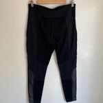 Athleta  Ponte Luxe Legging Black‎ Faux Leather Moto Zip Size Large Photo 7