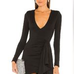 superdown Black Long Sleeve V-Neck Dress Photo 3