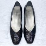 ROS HOMMERSON H36070 Womens Black Leather Snakeskin Wedge Dress Mules Shoes 7.5M Size 7.5 Photo 1