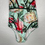 Modcloth Women L Blue Pink Floral The Gilda One-Piece Swimsuit Pads Built in Bra Photo 1