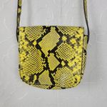 Banana Republic Banana Republic Womens Saddle Crossbody Yellow Goat Leather Snakeskin Embossed Photo 7