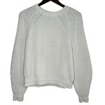 J.Crew  Chunky Ribbed Crewneck Long Sleeve Pullover Sweater Stretch M Cream Photo 1