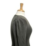 ONE GREY DAY Mohair Blend Puff Sleeve Pointelle Knit Asymmetrical Tunic Small Gray Photo 3