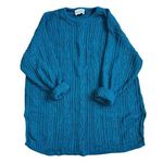 Diane Von Furstenberg Vintage  Cable Knit Sweater Metallic Green Blue 1X 2X Photo 0