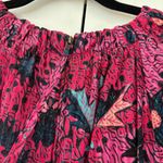 Ulla Johnson Helia Ruched Print Cotton Midi Dress Pink Snapdragon Size 2 Cut Out Photo 12