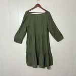 Francesca Bettini Women's Green Italian 100% Linen Knee Length Dress Size XL Photo 6