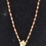 Charming Charlie  VTG Style Coral Color Beaded Gold Tone14" Flower Charm Necklace Photo 0