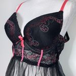 Mesh and Lace Black Ballerina Babydoll Slip Size 3X Photo 4