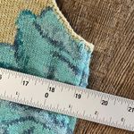 Susan Bristol Vintage Sweater Vest Women L Tan Blue Flower Pullover Grannycore Photo 7