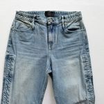 RTA Michael Jean Blue Wash Size 26 Straight Leg Side Snap Button High Rise USA Photo 2