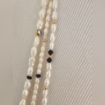 Freshwater Pearl Onyx Crystal Gold Black Aurora Borealis Bead Set Of 3 Necklaces Photo 1
