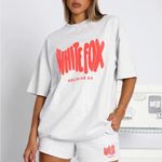 White Fox Boutique  Gray and Pink Short Sleeve Tee Photo 1