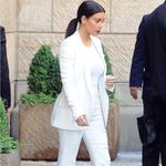 Good American  Luxe Suiting Boyfriend Blazer Ivory White Photo 12