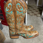 Circle G Size 8M  Corral brown turquoise embroidered western boots Photo 0