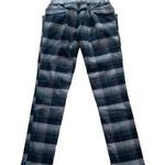 Trousers Reiko Plaid Blue Gray Green Pull On Elastic String Slim SZ S # 1775 Photo 5