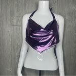Sincerely Jules Nwt  shiney reflective glitter purple cropped top y2k style shirt Photo 4