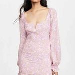 Likely  Womens Lyssa Mini Dress Floral Ruffled Long Puff Sleeve Lined Pink Size 4 Photo 0