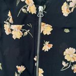 Reformation Black Pink Floral Zip Front Sleeveless V-Neck Mini Dress Size XS Photo 5