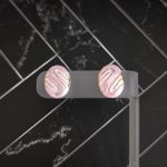 Vintage Stud Earrings Light Purple/Lilac & Gold Tone Oval Purple Photo 0