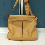 Kenneth Cole Kenneth‎ Cole mustard pebbled Leather Handbag Satchel crossbody Bag 11” x 12” Photo 3