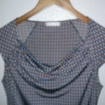 Promod S Capped Sleeved Ditsy Diamond Print Side Scrunched Mini Dress Blue Photo 1