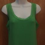 Jones New York Green  Tank Top with Lace Size Large Photo 1