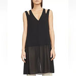 BCBGMAXAZRIA | Black Kadie Cutout Shoulders Front Slit Tunic/Dress Size XS Photo 1