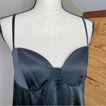 Wild Fable  Bra Cup Satin Slip Dress in Black Medium NWT Photo 7