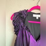 Adelyn Rae  Barbara Metallic Purple Ruffled Tiered Midi Party Dress S Photo 9