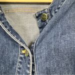 Chico's  Blue Denim Full Zip Jacket Women S Classic Collarless Basic Closet Staple Photo 3