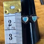 Ethiopian Opal Black Spinel Sterling Silver Heart Ring Size 10 Photo 7