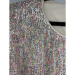 CeCe  Sequin Short-Sleeve Blouse 14 Multicolor Holiday New Years Festive Sparkle Photo 4