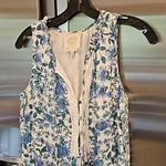 Johnny Was 💕💕 Aster Tiered Midi Dress 100% Linen ~ Blue Floral Print Small Photo 11