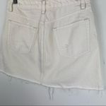 Free People NWT Distressed Button Fly Worn White Denim Mini Skirt Sz 28 Boho Photo 10