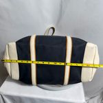 Coach  M157745 Large Canvas Leather Trim Travel Tote Black Cream Green Interior Photo 9