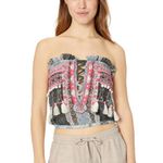 Ramy Brook Alessia, Grey / White Strapless Blouse M NWT Photo 0