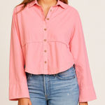 Free People ‎ Sample Piece Belle Poplin Shirt in Strawberry Size XS NEW Photo 0