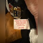 Basic Editions Holiday Womens Medium Christmas Town Black Vintage Sweater Photo 4
