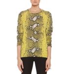 Equipment  Femme Cashmere Sloane Diamondback Python Sweater Blazing Yellow Size M Photo 2