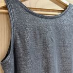 Eileen Fisher - Ash, Organic Linen Shimmer Silver-Tone Long Tank Top Photo 6