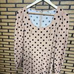 Reformation  Tan And‎ Black Polka Dot Midi Dress Size 0 Photo 2