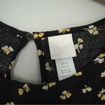 H&M  Navy Blue Yellow White Long Sleeve Floral Dress Size 12 Photo 7