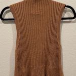 Anthropologie MOTH Wide Ribknit Turtleneck Tan Sweater Tank Top Photo 4