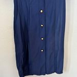 All that jazz Vintage 80s Solid Button Front Short Sleeve Bow Back Dress Photo 3