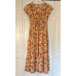 Amazon Kilig  yellow floral smocked midi dress small Photo 3