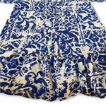 ZARA  Blue and cream mini dress size Large/ floral print with purple  detail Photo 5