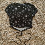 Just polly black and white cropped constellation t shirt sz M Photo 1